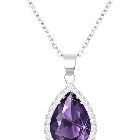 Crystal Chain Necklace for Women Trendy, Imitation Diamond Pendant, Statement Cu - Picture 1 of 5